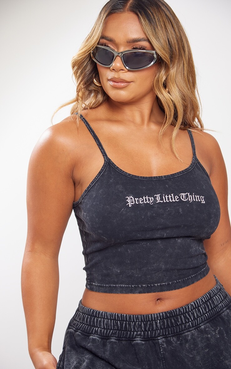 

PrettyLittleThing Форма угольно-серого бралетта с овальным вырезом и принтом