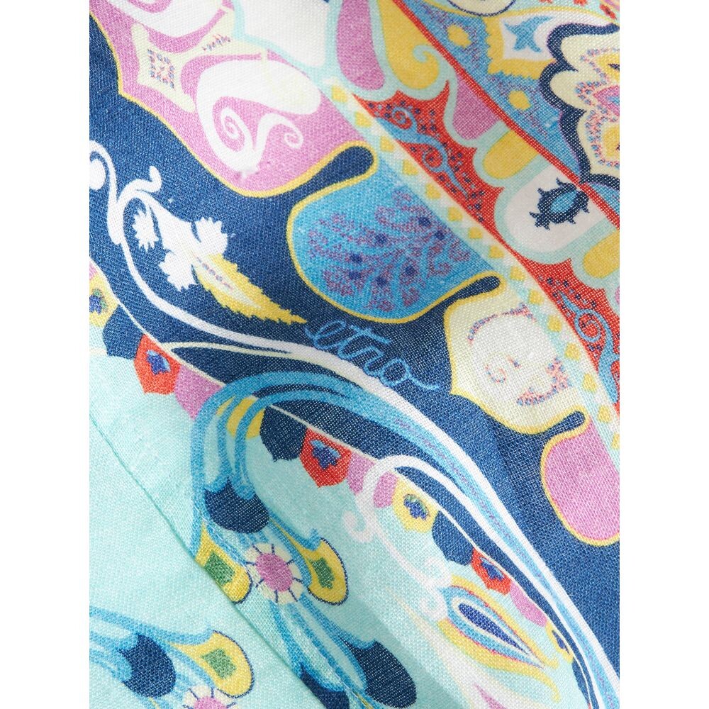 

Льняная рубашка с пейсли Etro, синий
