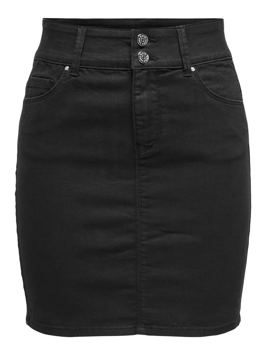 

Only джинсовая юбка "ONLCARME REG SKIRT WIDE WB DNM PIM", черный