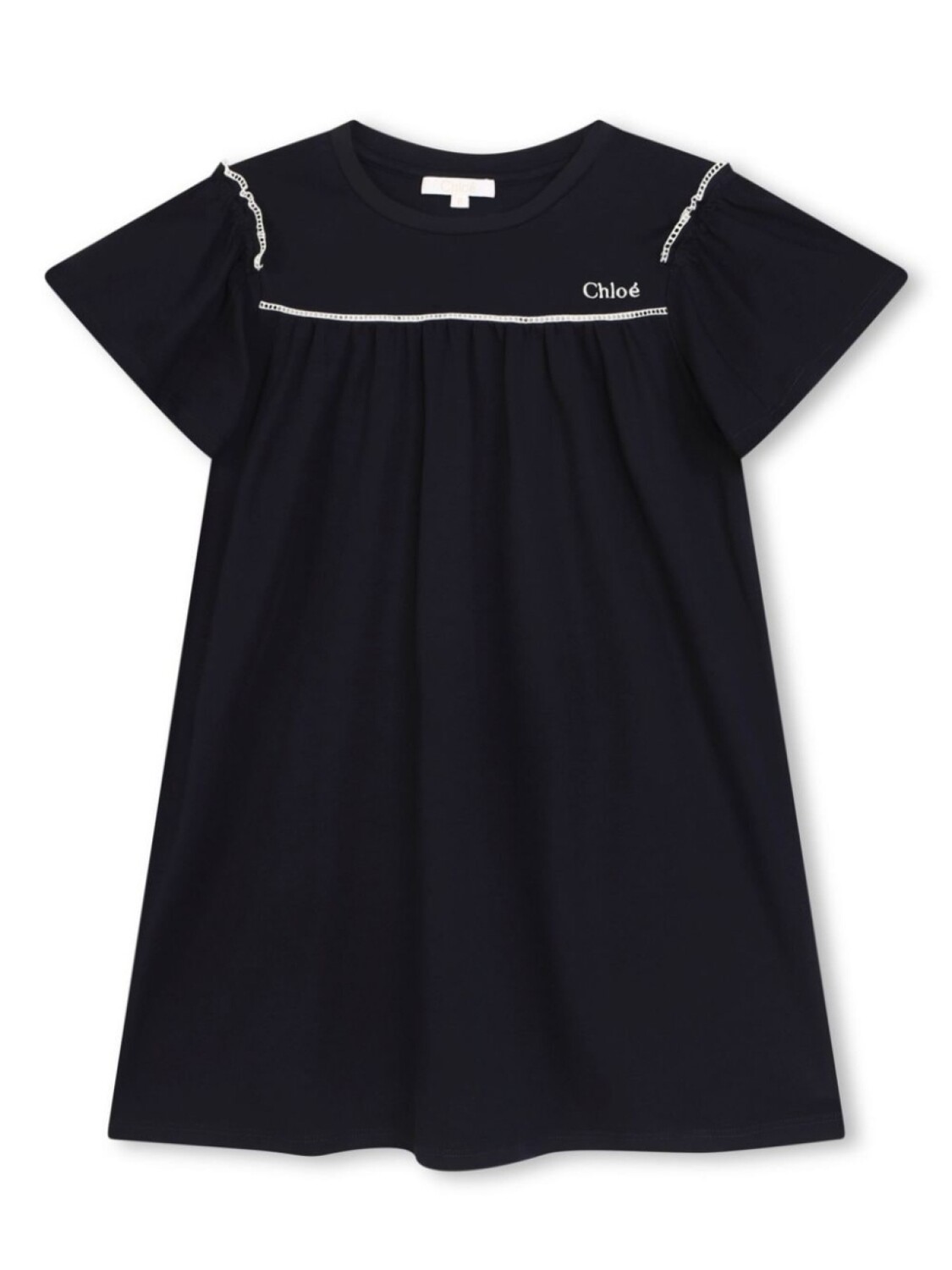 

Chloé Kids платье с вышитым логотипом, синий
