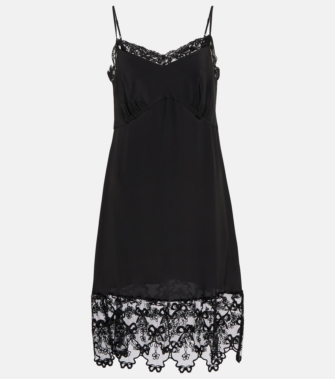 Платье-комбинация с кружевной отделкой Simone Rocha, черный
