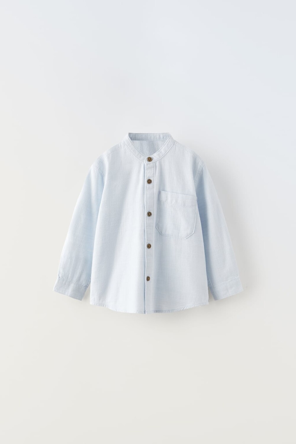 

Фактурная рубашка с карманом ZARA, синий