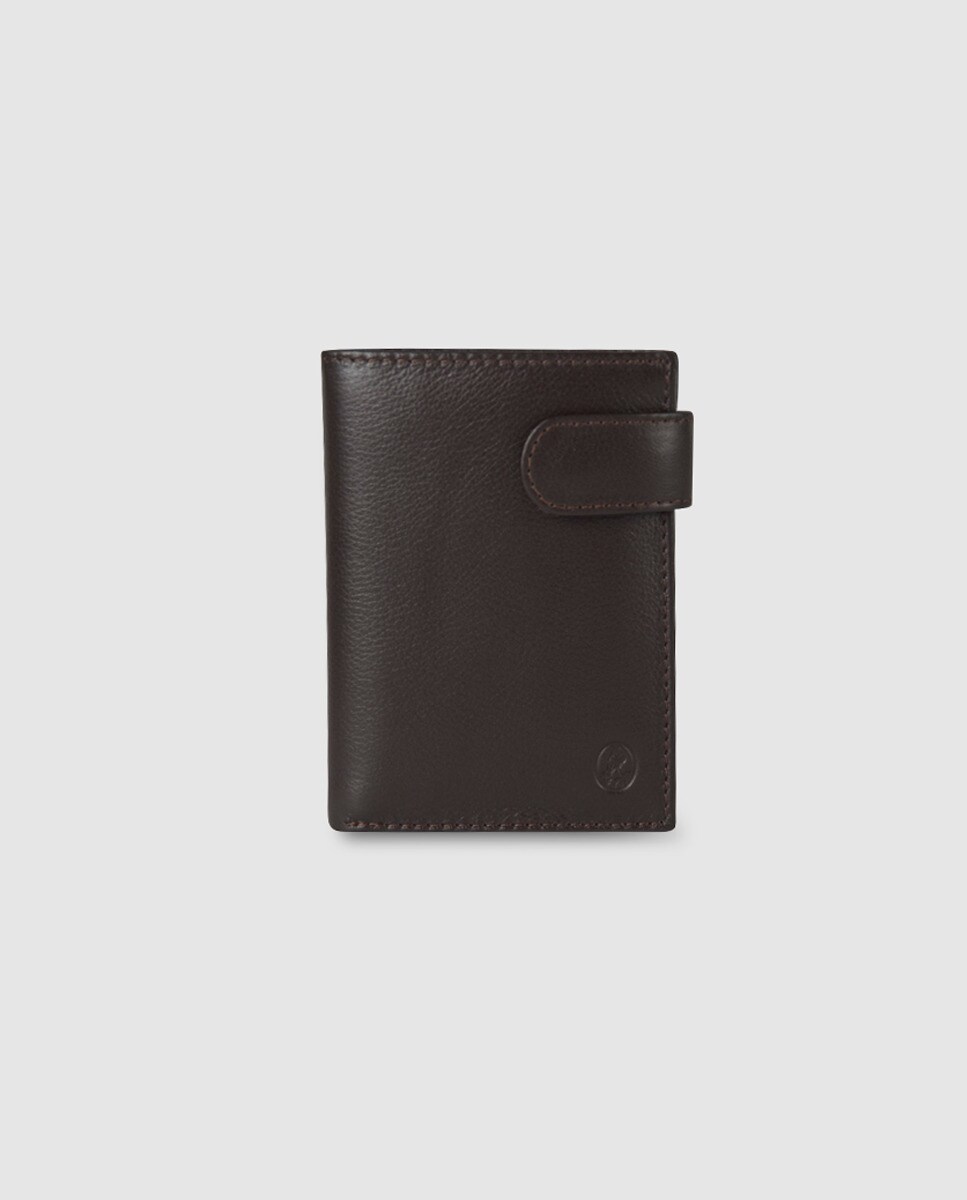 Коричневый кожаный кошелек с внешним портмоне El Potro, коричневый черный кожаный кошелек с внешним портмоне el potro черный