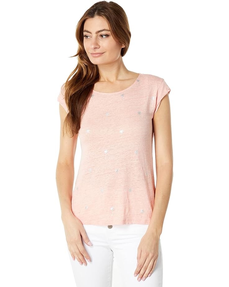 

Футболка Tommy Bahama Linnea Twist Sleeve Palm Tree, цвет Coral Bluff Heather
