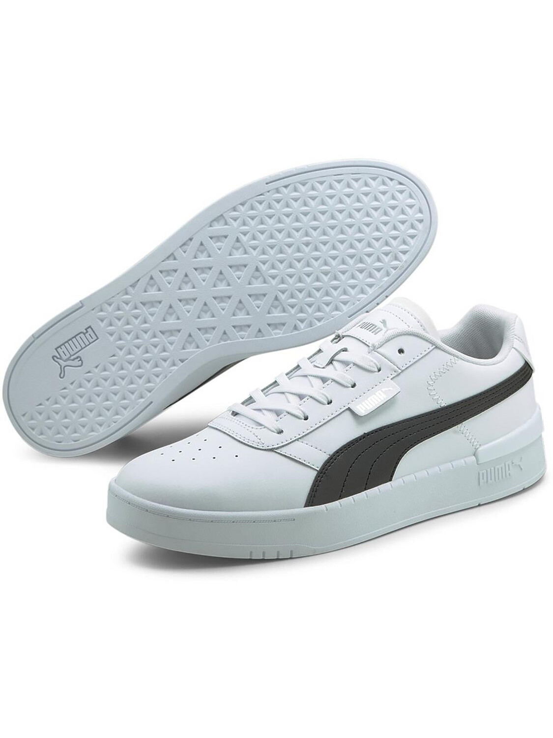 

Мужские кожаные повседневные и модные кроссовки Clasico на шнуровке Puma, цвет White/White/Gray Violet
