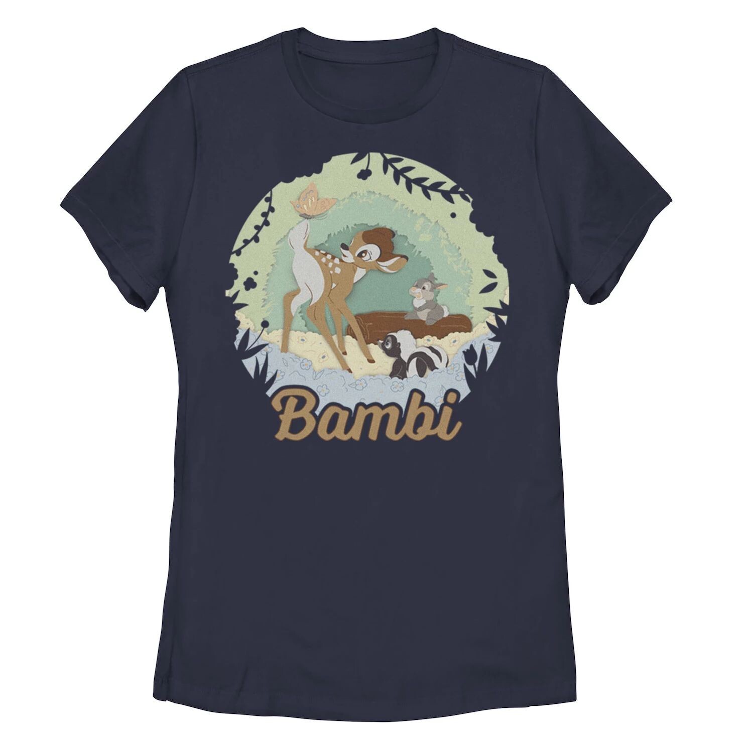 

Футболка Disney's Bambi Juniors с рисунком из бумаги и цветочным принтом Licensed Character