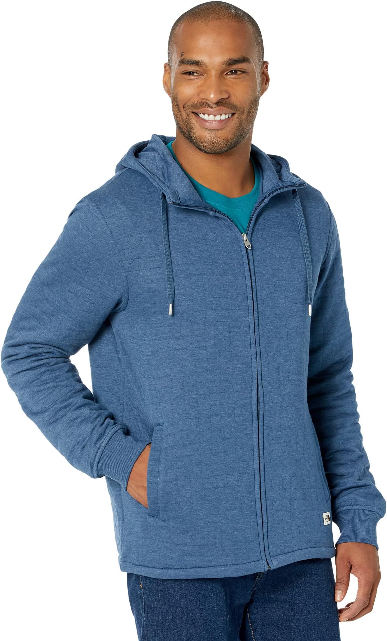 

Толстовка Longs Peak Quilted Full Zip Hoodie The North Face, цвет Shady Blue White Heather