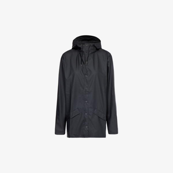 Куртка-ракушка классического кроя с высоким воротником Rains, черный