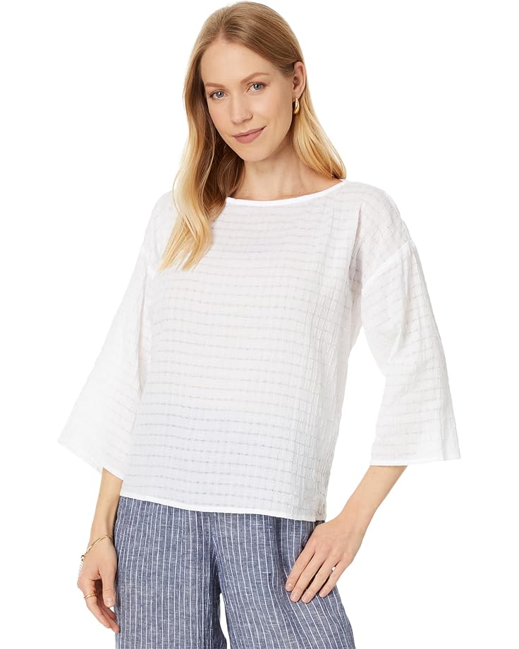 

Топ Eileen Fisher Bateau Neck Box Top, белый