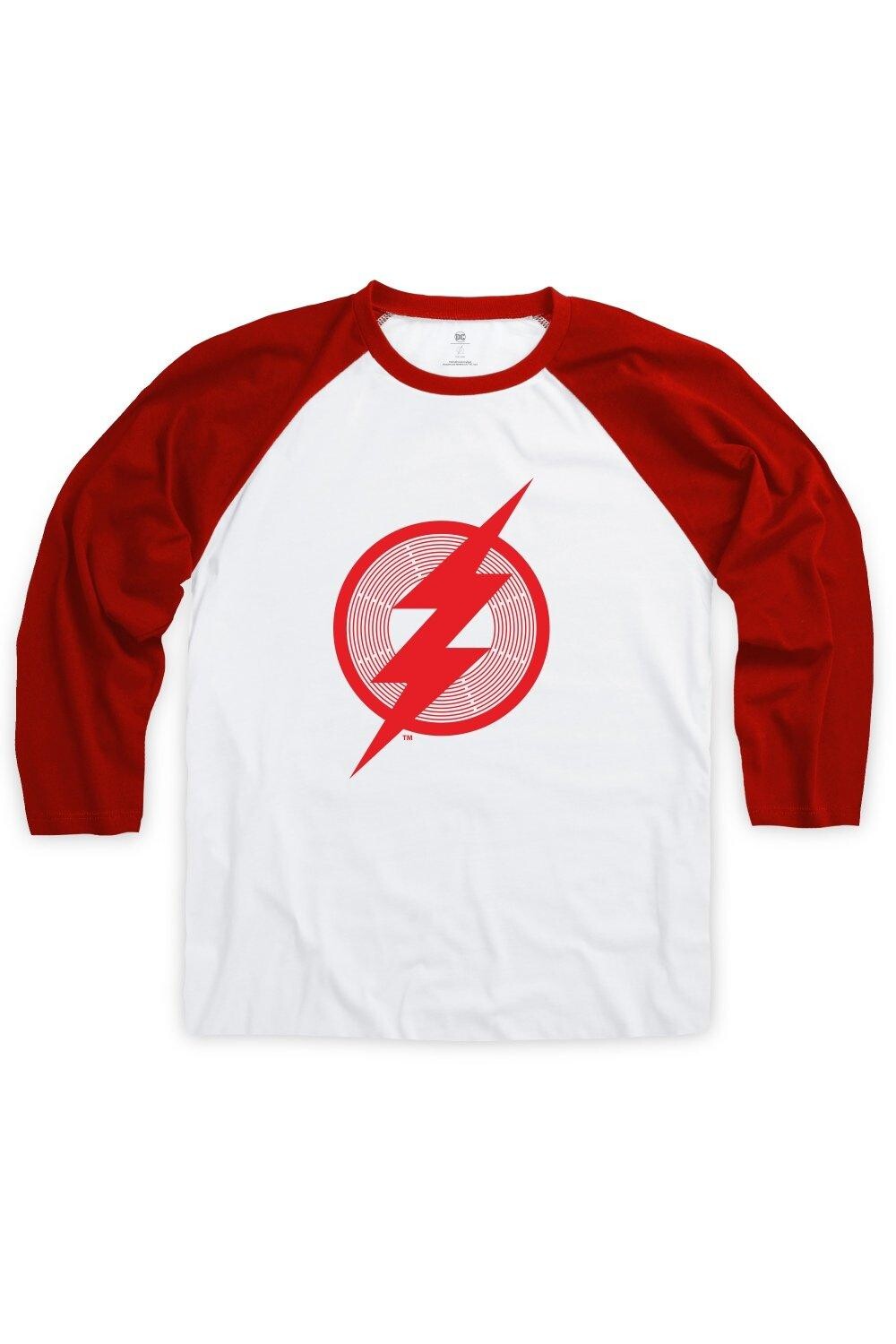 

Бейсбольная футболка с круглым вырезом и рукавами 3/4 The Flash, белый