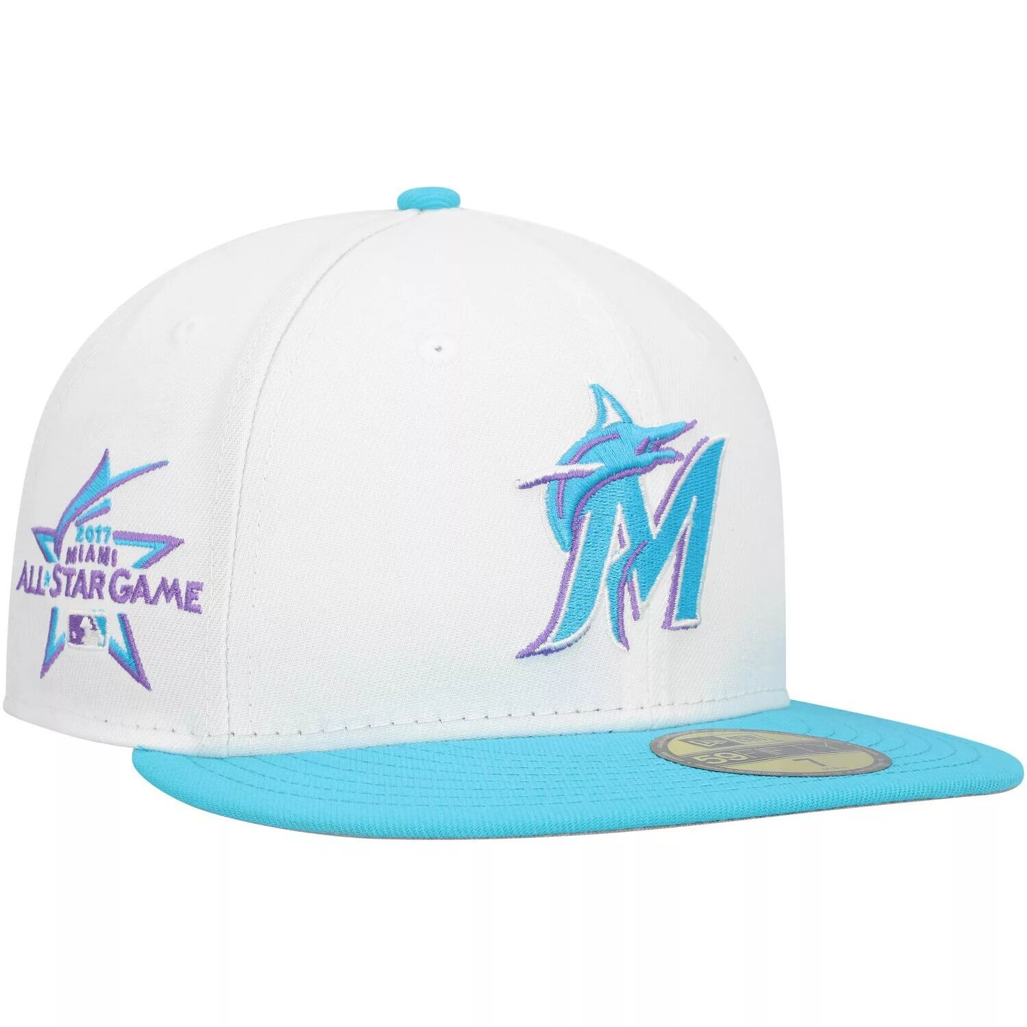 

Мужская приталенная шляпа New Era White Miami Marlins Vice 59FIFTY