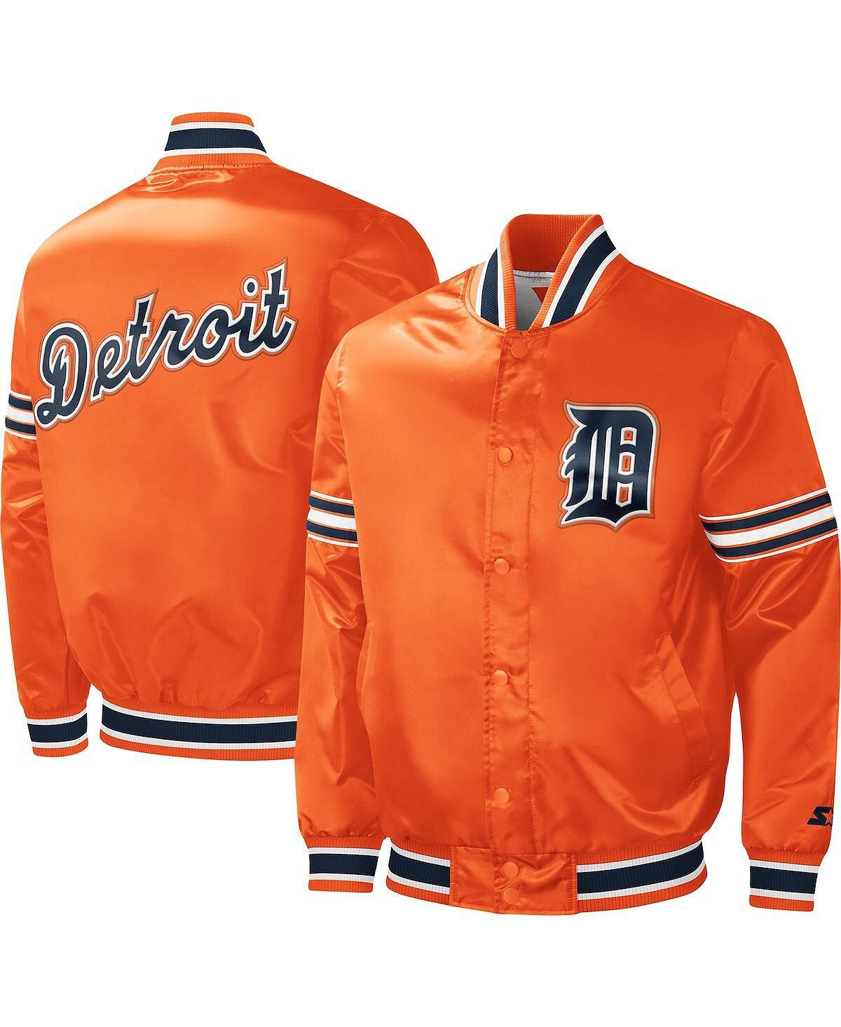 

Мужская оранжевая университетская куртка-слайдер с длинными кнопками Detroit Tigers Starter, Оранжевый