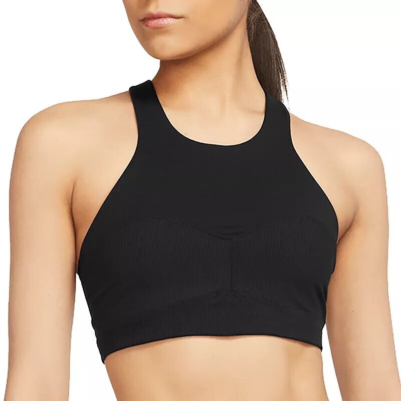 

Женский спортивный бюстгальтер в рубчик Nike Dri-FIT Alate Curve, черный