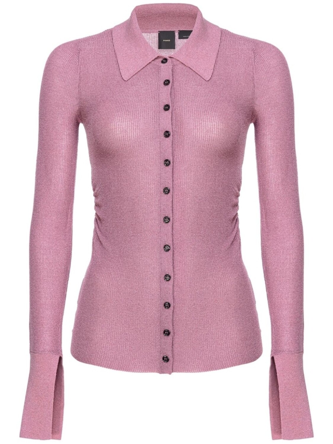 

PINKO кардиган в рубчик с люрексом, розовый