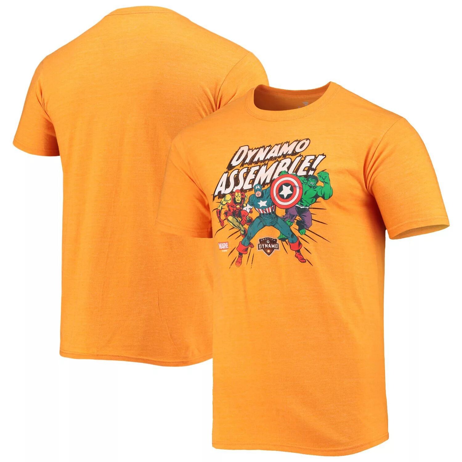

Мужская оранжевая футболка с логотипом Houston Dynamo FC Avengers Assemble Tri-Blend Fanatics, Оранжевый