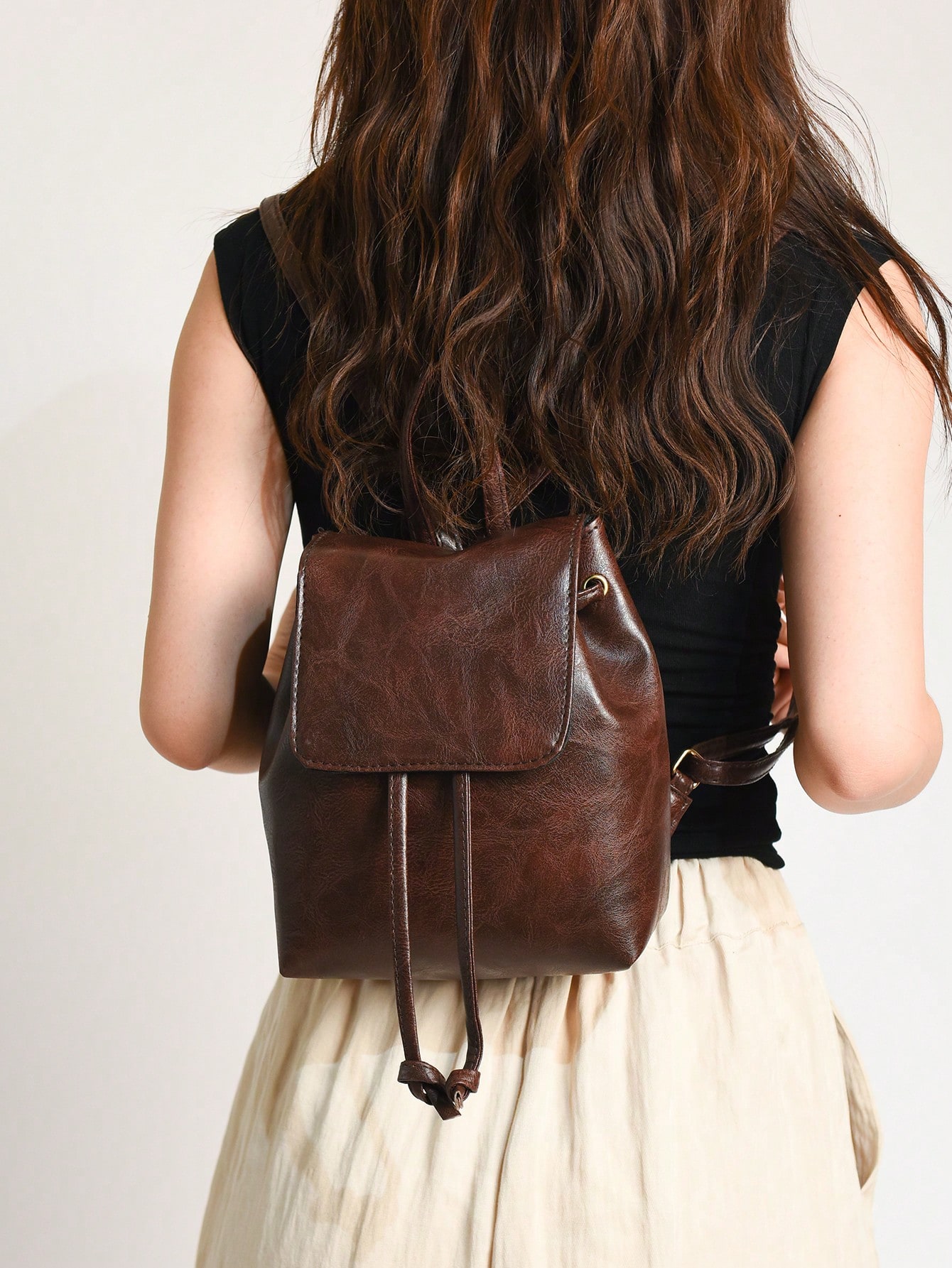 Небольшой женский рюкзак в стиле ретро 2023 года, кофейный коричневый
