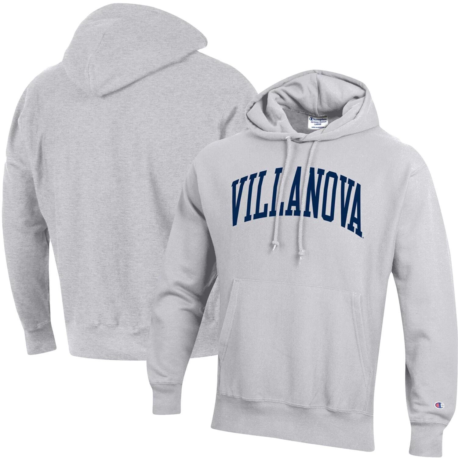 

Мужской серый пуловер с капюшоном Villanova Wildcats Team Arch обратного переплетения Champion
