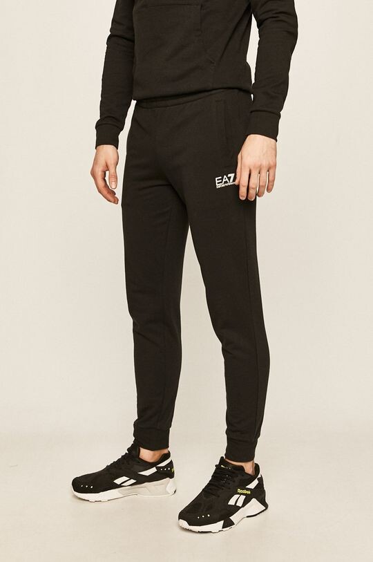 

Хлопковые спортивные брюки EA7 Emporio Armani, черный