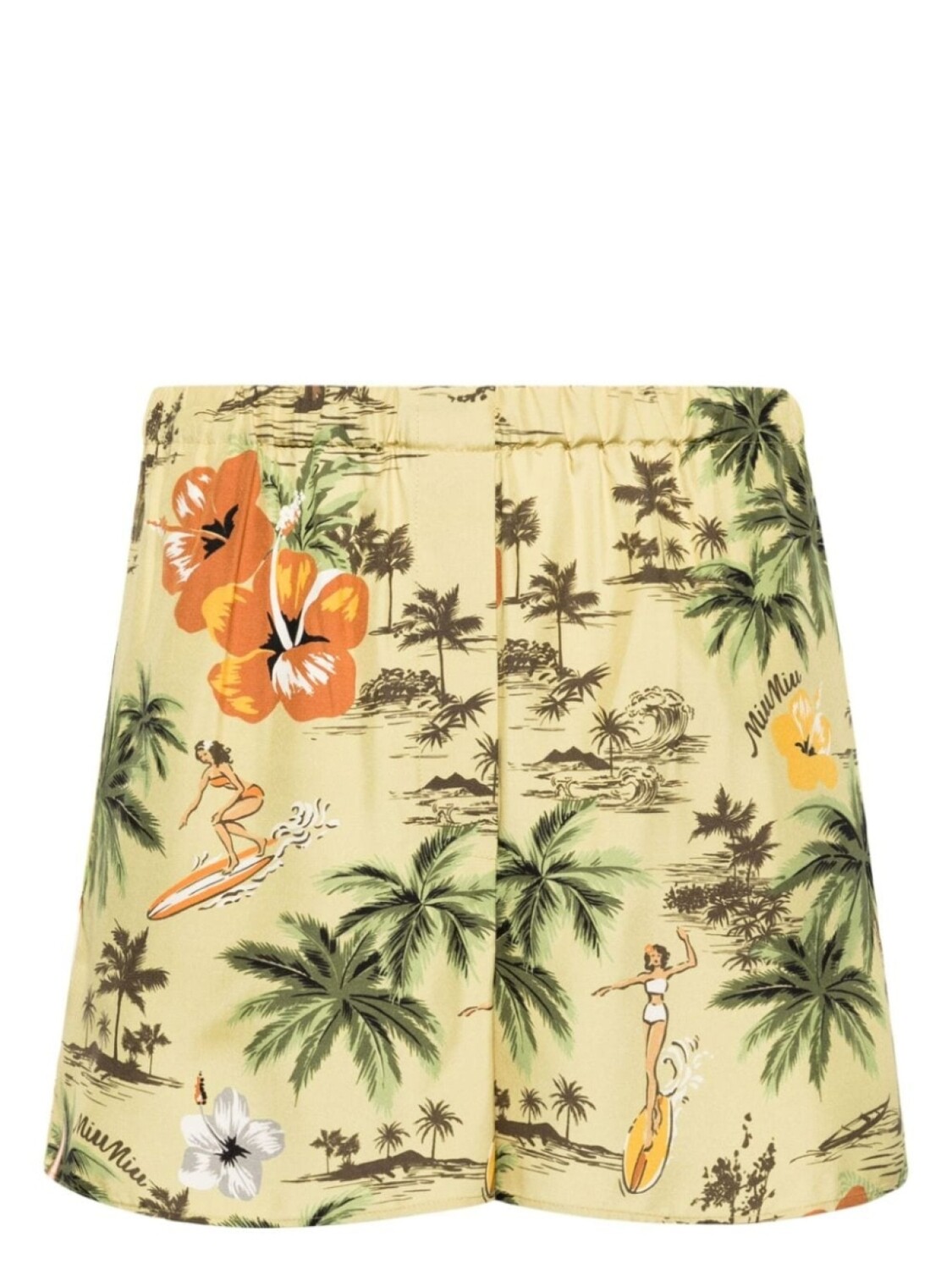 

Miu Miu пижамные шорты Hawai с принтом, зеленый