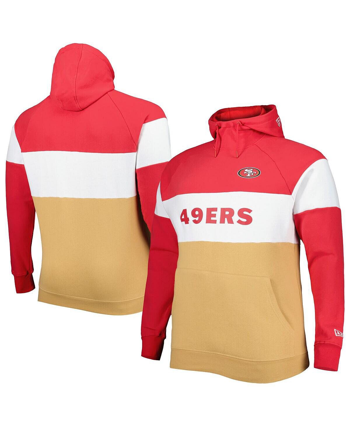 

Мужской флисовый пуловер с капюшоном реглан алого и золотого цвета San Francisco 49ers Big and Tall Current Team New Era, Желтый