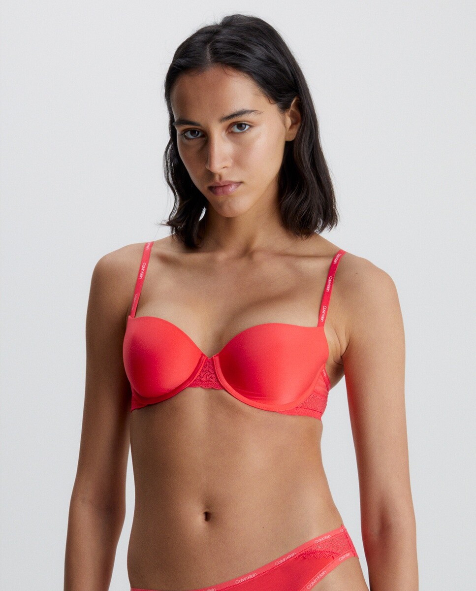 

Кокетливый бюстгальтер-балконет Calvin Klein, красный