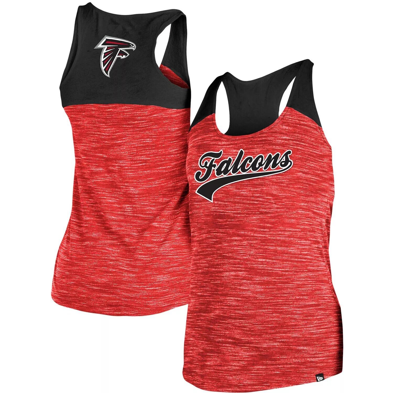

Женская черная/красная майка New Era Atlanta Falcons Space Dye с круглым вырезом и открытой спиной New Era, Черный