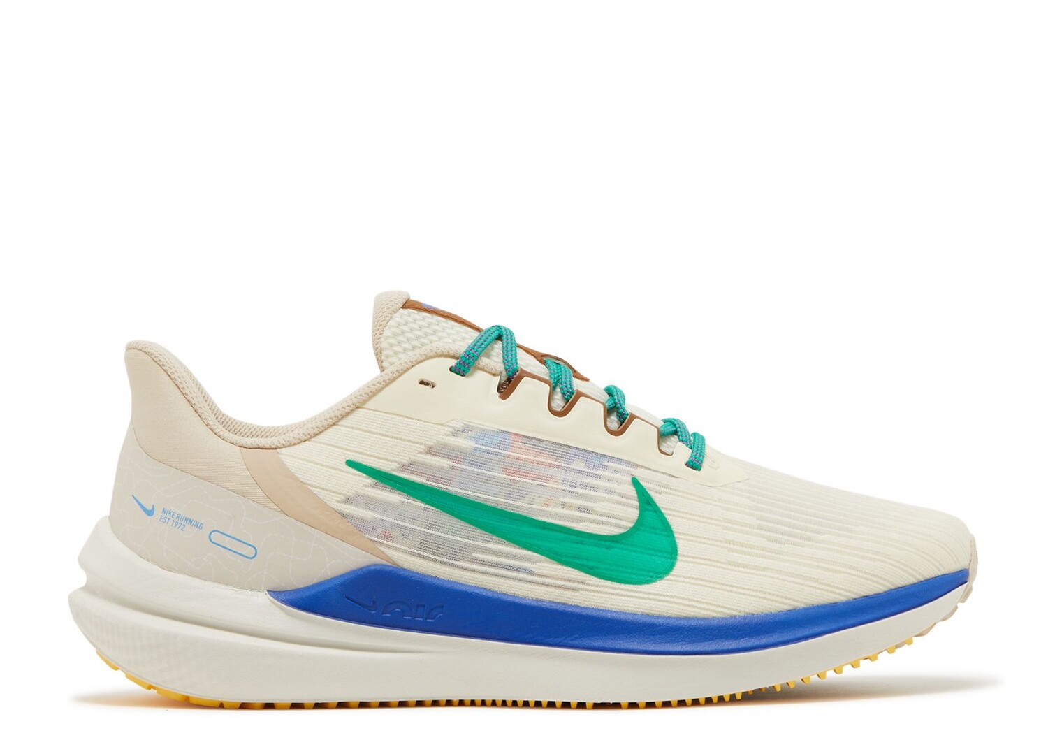 

Кроссовки Nike Air Winflo 9 Premium 'Coconut Milk Stadium Green', кремовый, Бежевый;серый