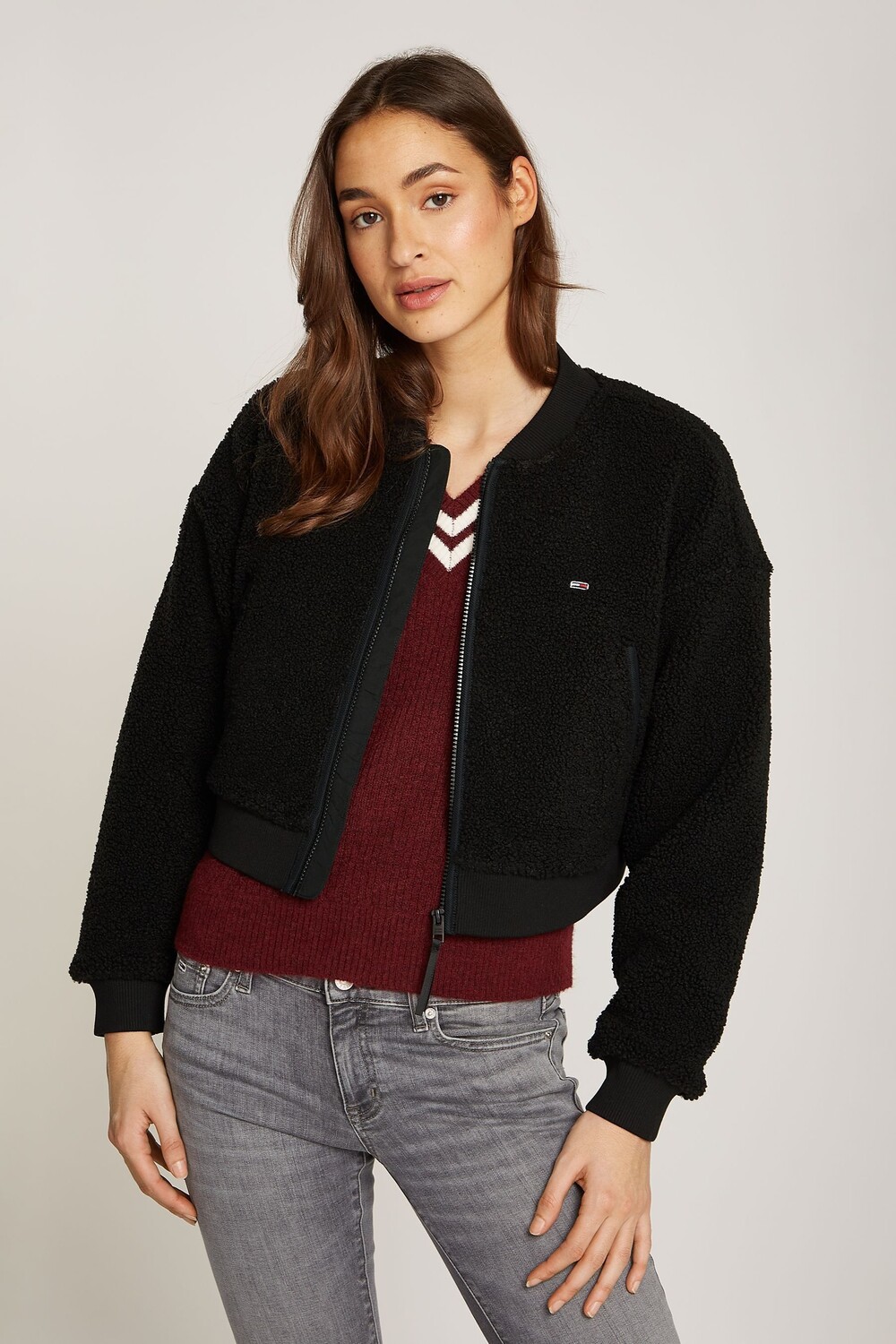 

Тедди молния толстовка Tommy Jeans, черный