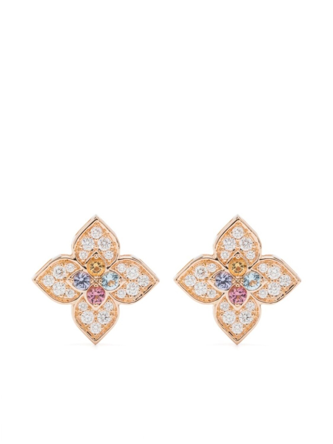 

Золотые серьги Princess Flower с камнями Roberto Coin, розовый