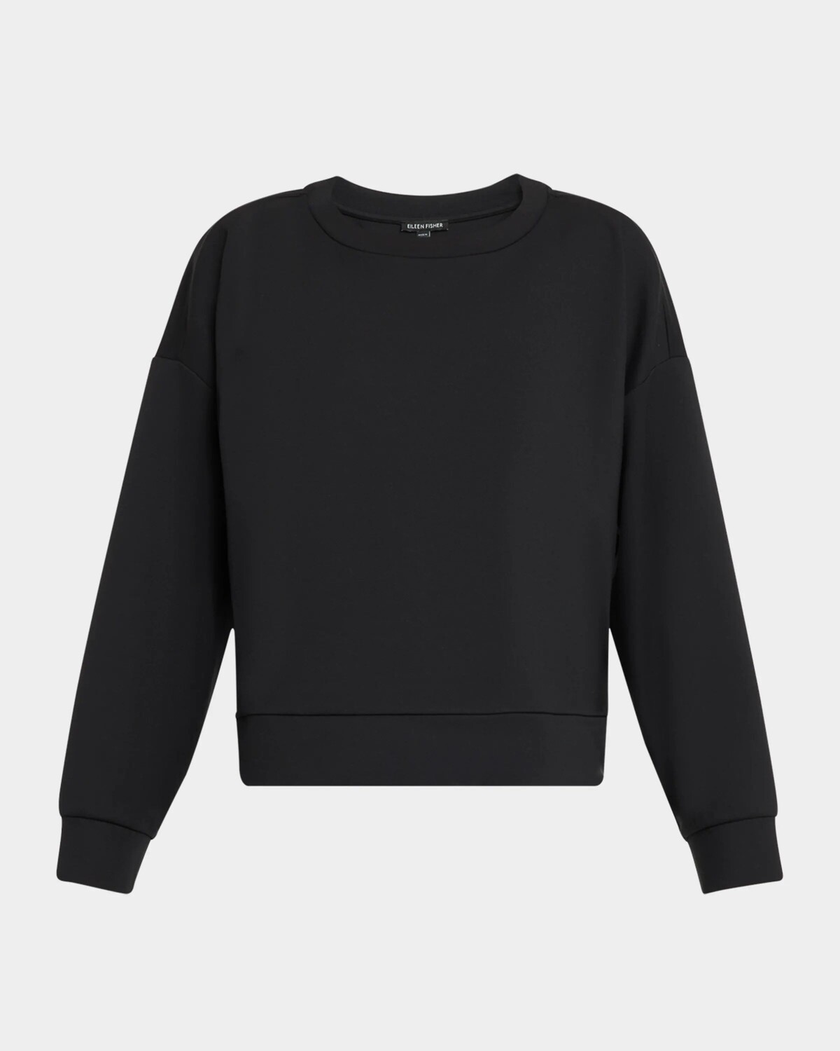 

Легкий свитшот Petite с круглым вырезом из понте Eileen Fisher, черный