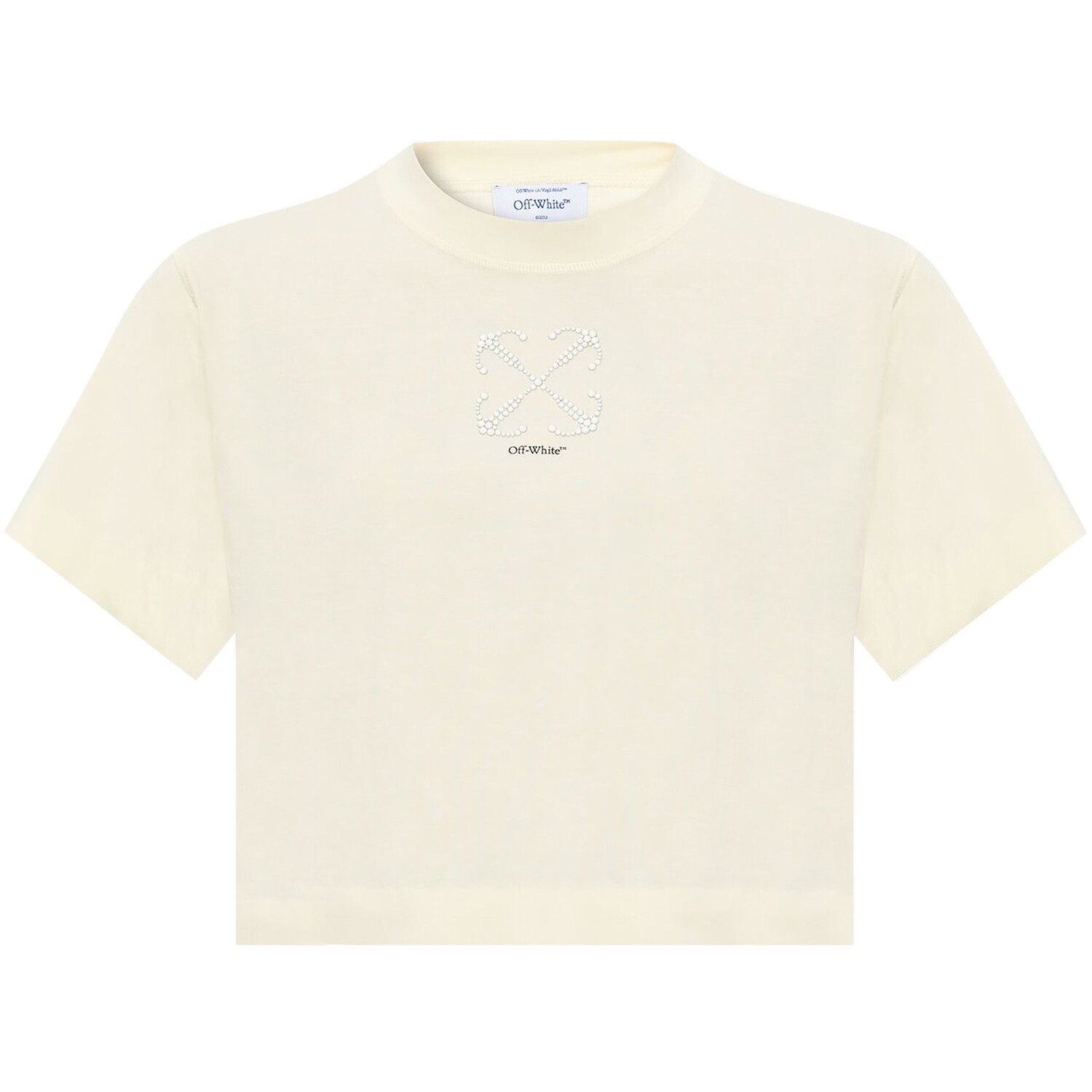 

Укороченная футболка Off-White Small Arrow Pearls Бежевый/Черный