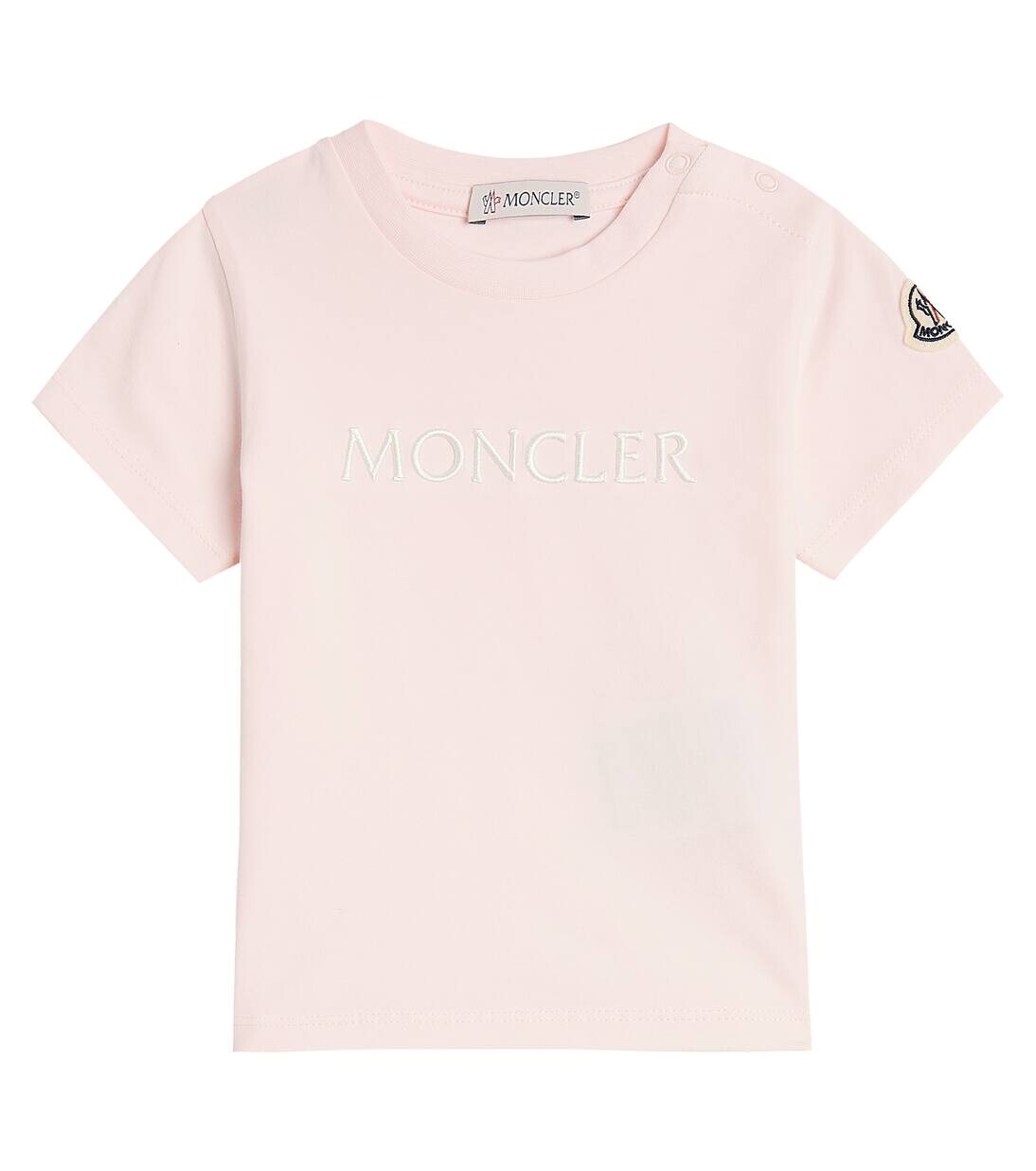

Детская футболка из хлопковой смеси Moncler Enfant, розовый