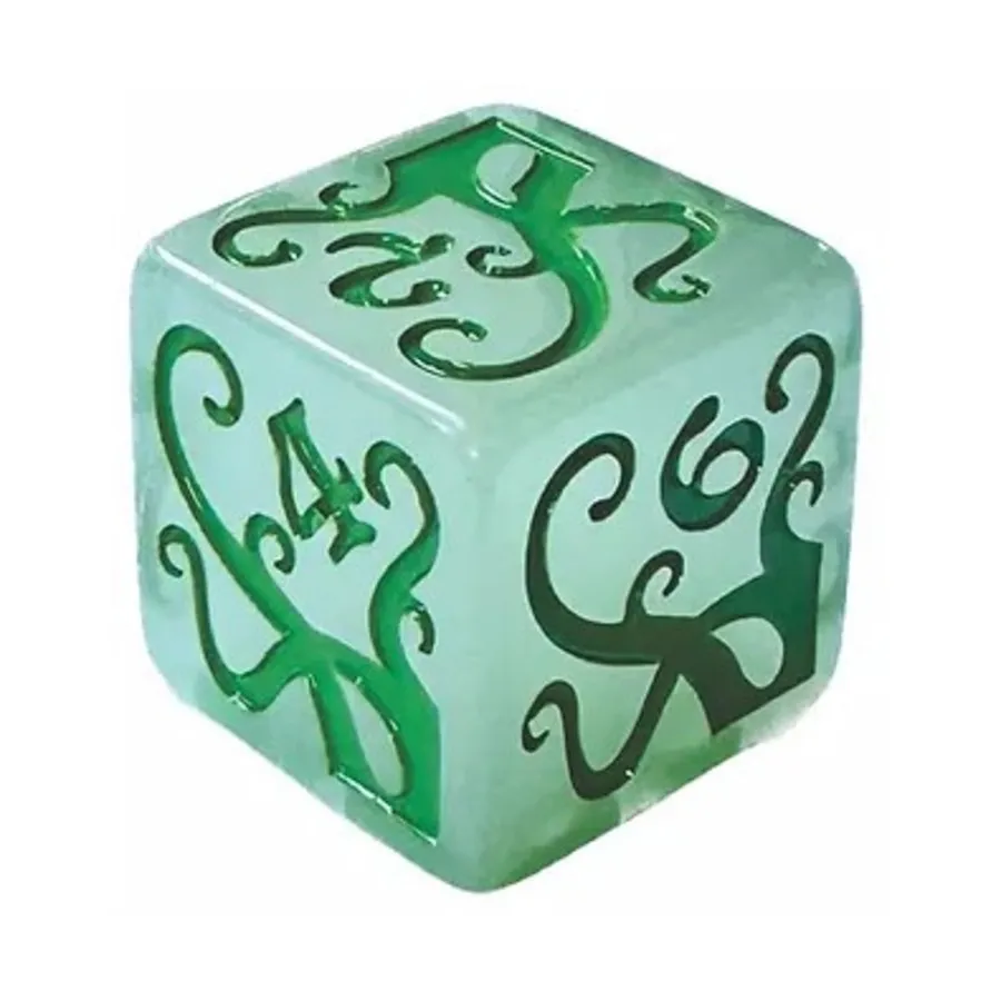 

d6 Щупальца — светится в темноте зеленым цветом, Dice (Black Oak)