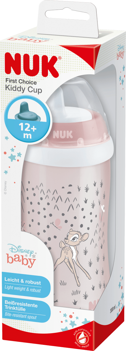цена Поилка Disney Bambi Kiddy Cup розовая с 12 месяцев 300мл 1 шт. NUK