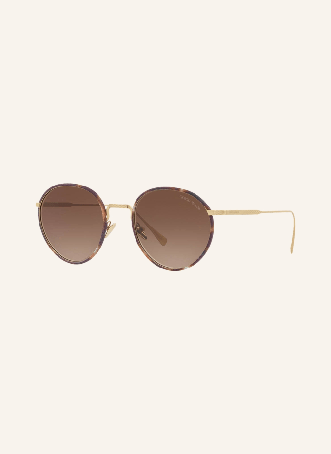 Круглые солнцезащитные очки Emporio Armani, коричневый