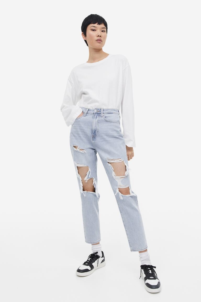 

Джинсы Mom Comfort со сверхвысокой лодыжкой H&M
