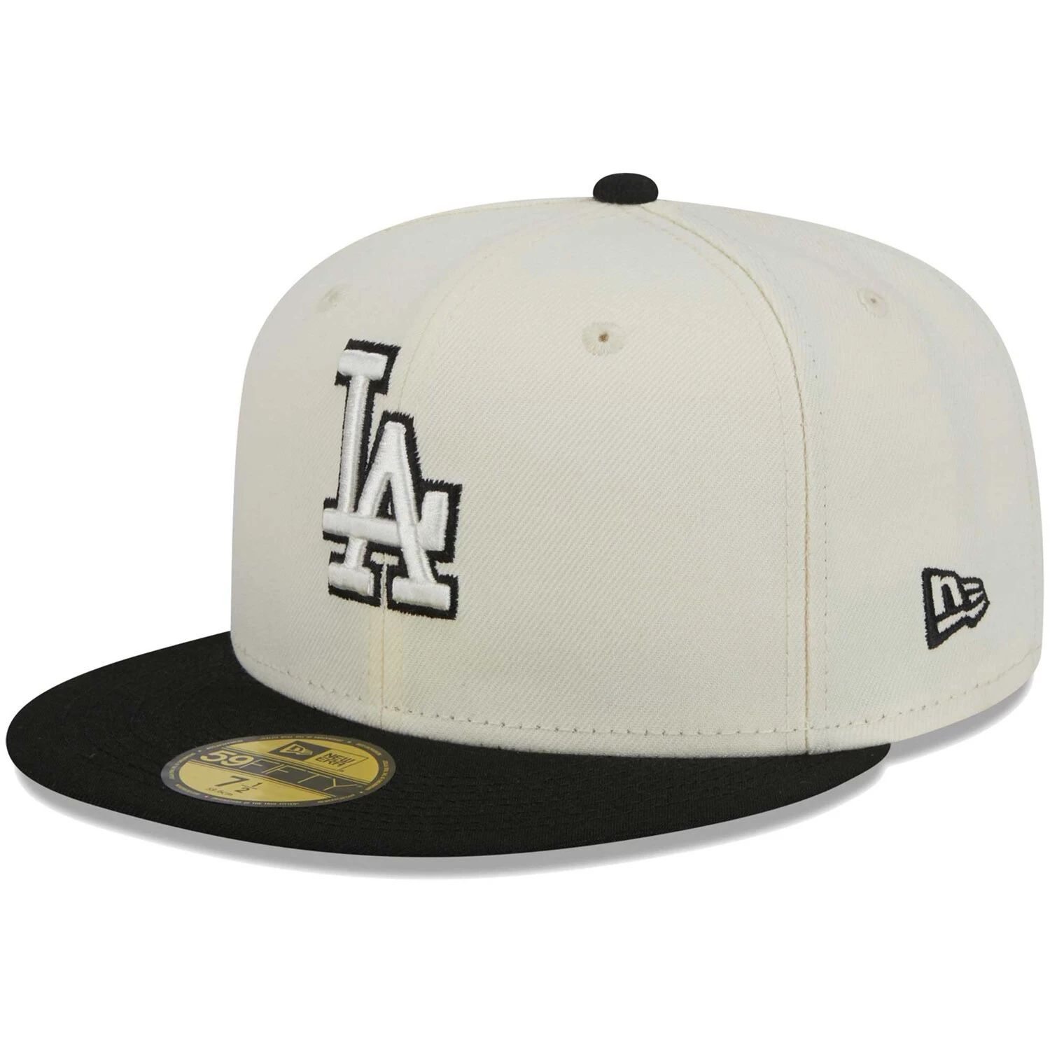 Мужская облегающая шляпа New Era Stone/черная Los Angeles Dodgers Chrome 59FIFTY