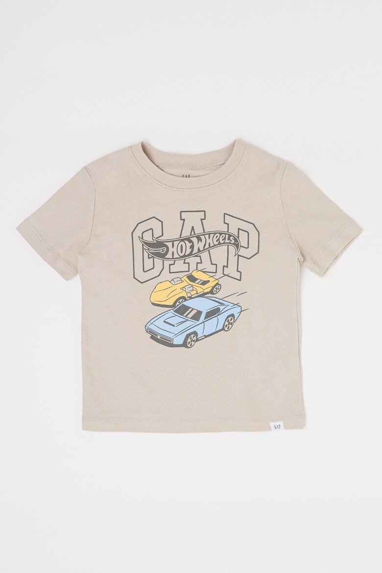 

Хлопковая футболка с логотипом и фигурным рисунком Gap, бежевый