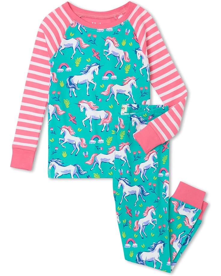 

Пижамный комплект Hatley Unicorn Party Organic Cotton Raglan Pajama Set, синий