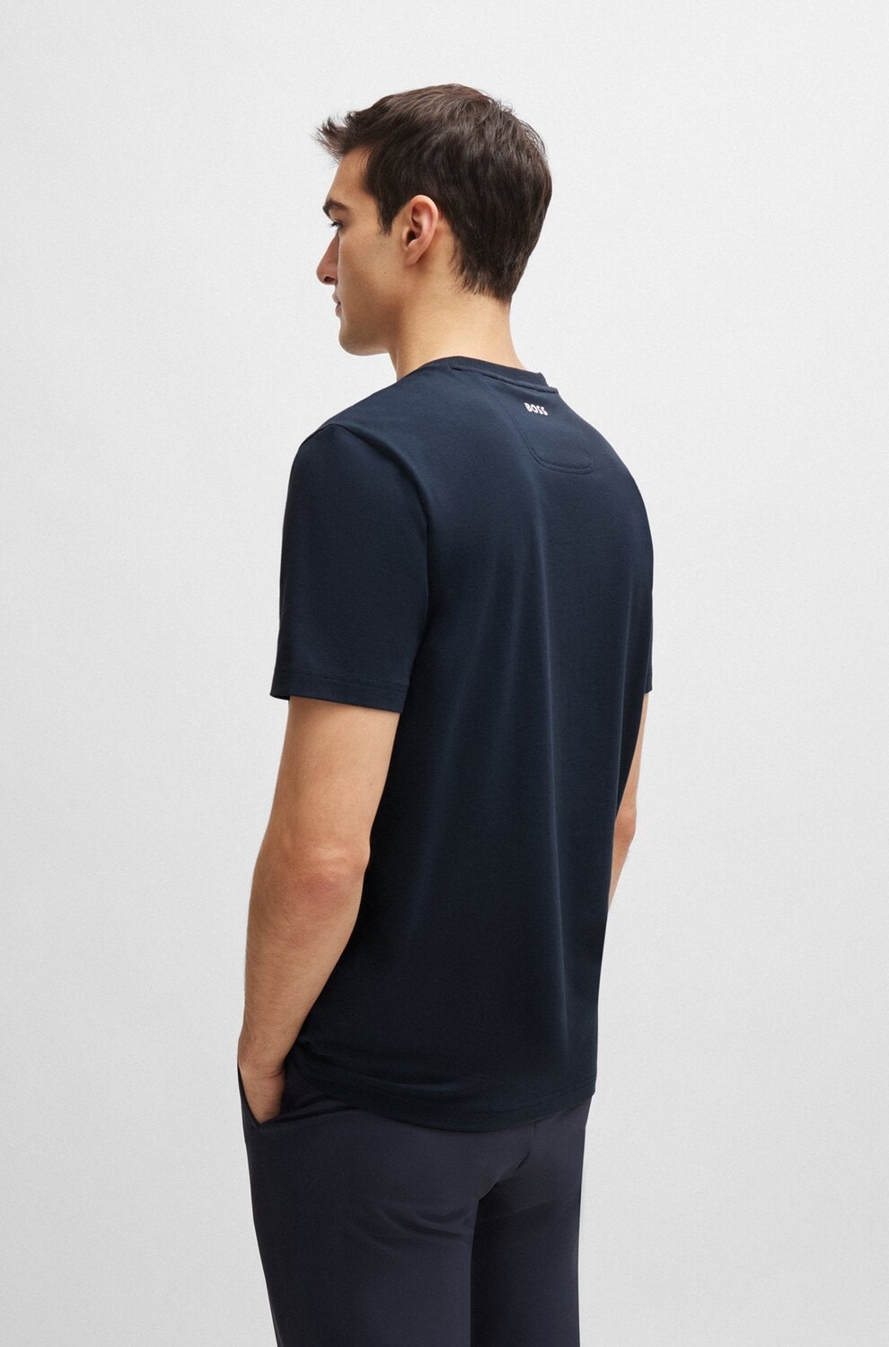 

Мужская футболка Hugo Boss Tee 4 с рельефным принтом и короткими рукавами, темно-синий