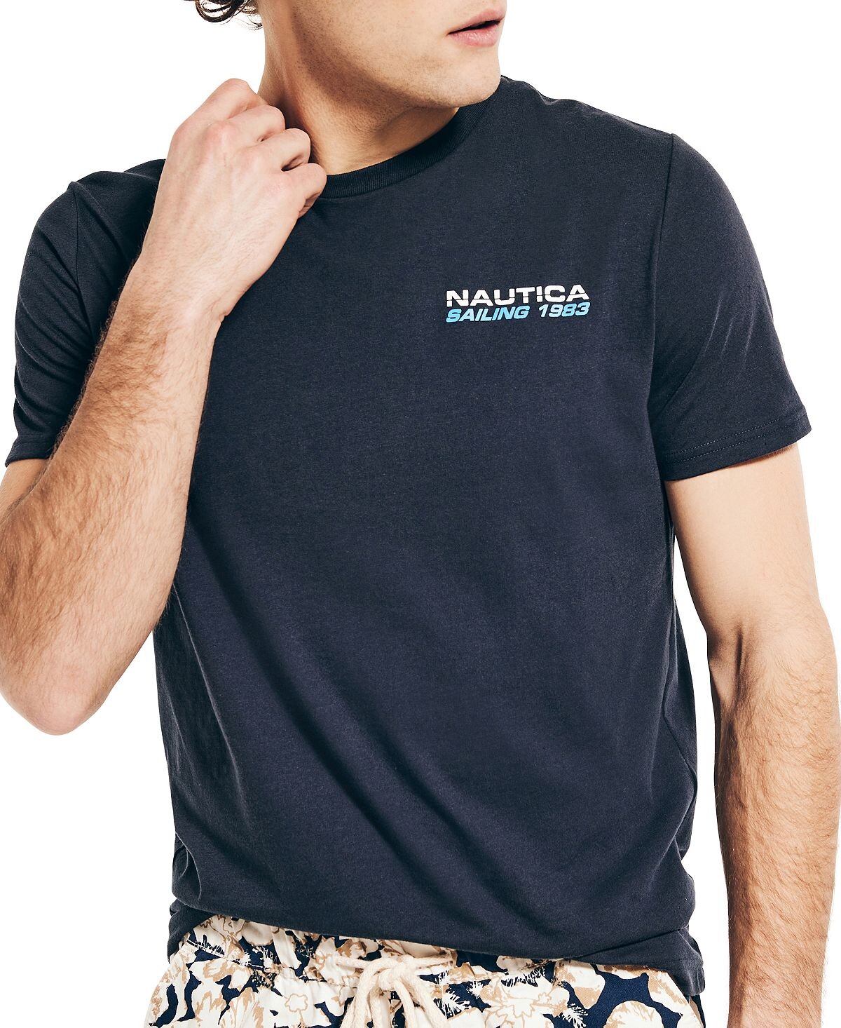 

Мужская футболка с круглым вырезом и рисунком парусного спорта Nautica