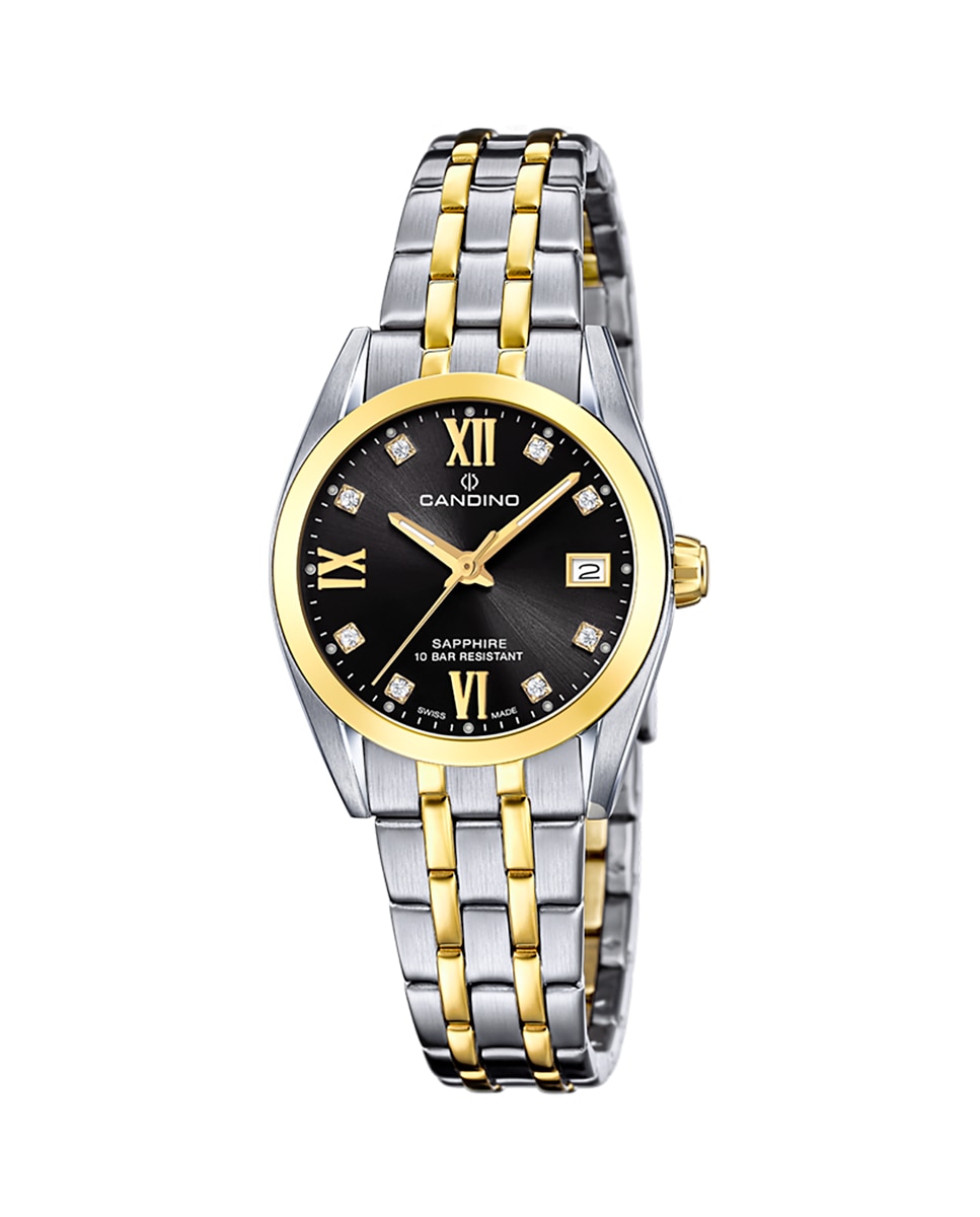 цена C4704/D Пара Классические женские двухцветные часы из стали Candino, мультиколор