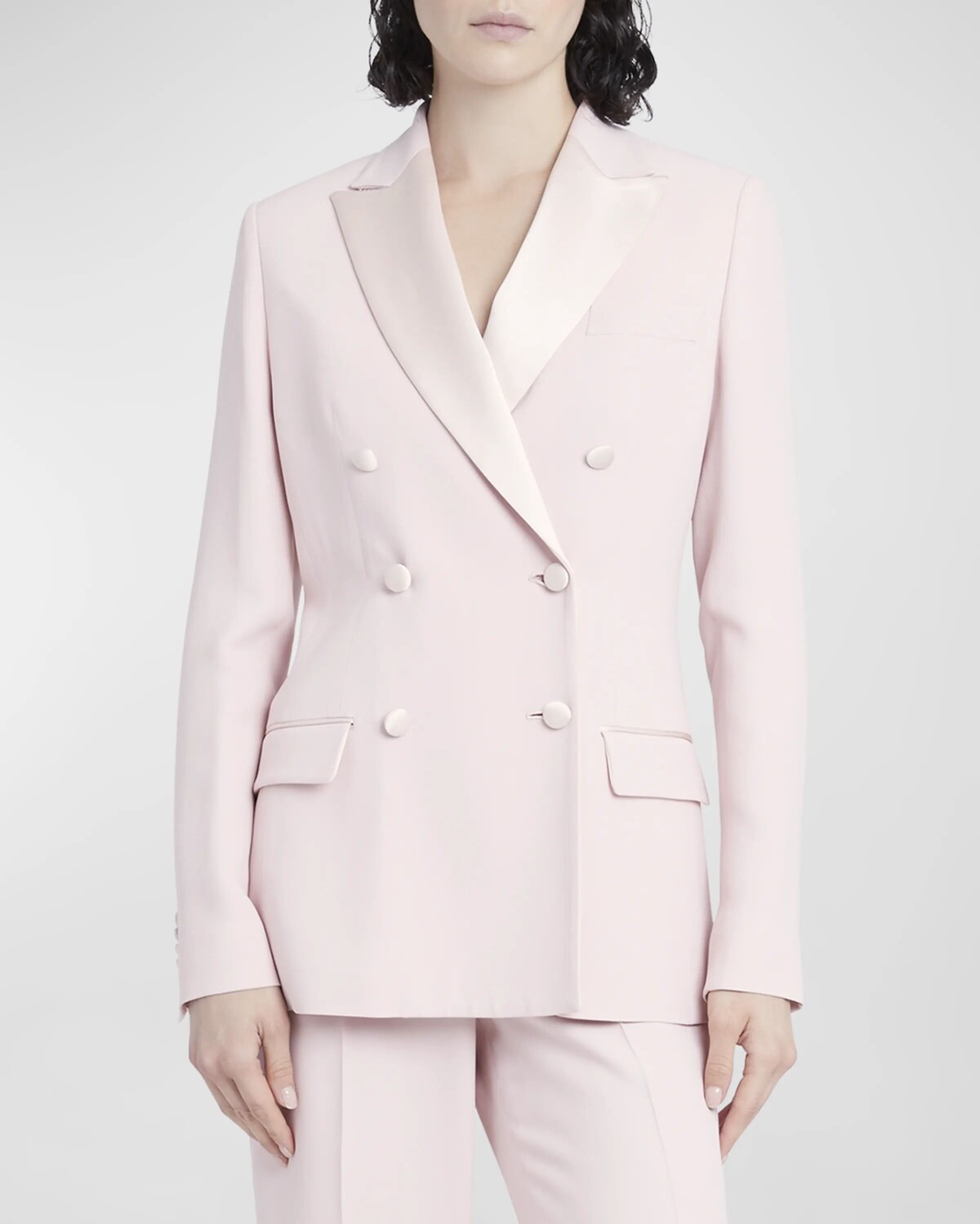 

Двубортный пиджак-смокинг Kiton, цвет Lt Pink