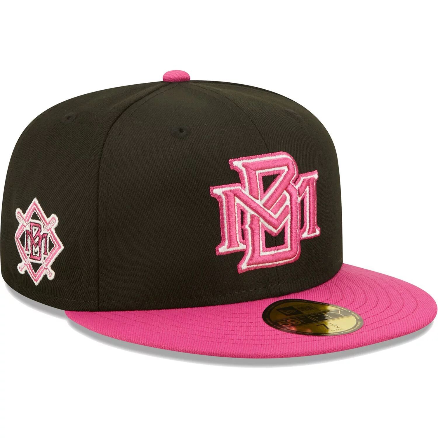 

Мужская приталенная шляпа New Era черного/розового цвета Milwaukee Brewers Passion 59FIFTY