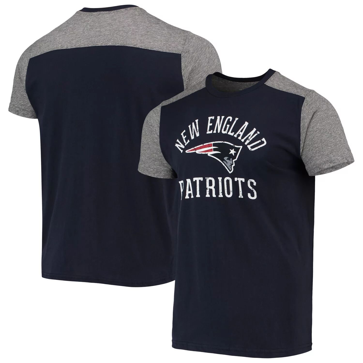 Мужская футболка темно-синего/серого цвета New England Patriots Field Goal Slub Majestic мужская темно синяя серая футболка new england patriots field goal slub majestic мульти