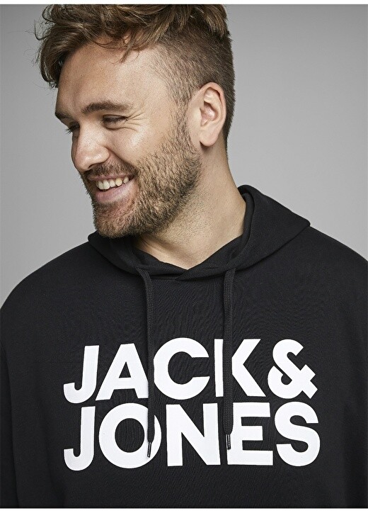 

Черная мужская толстовка с воротником с капюшоном Jack & Jones, Черный