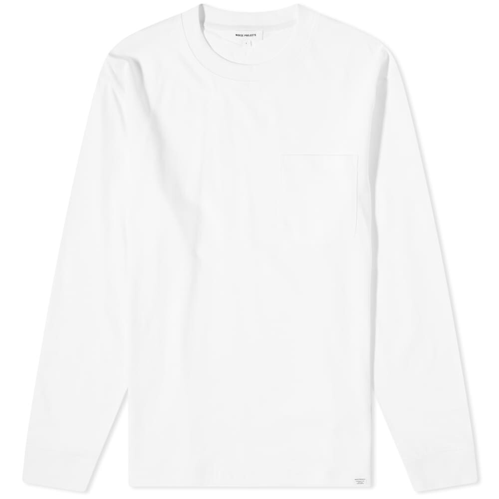 

Футболка с длинными рукавами и стандартным карманом Norse Projects, белый