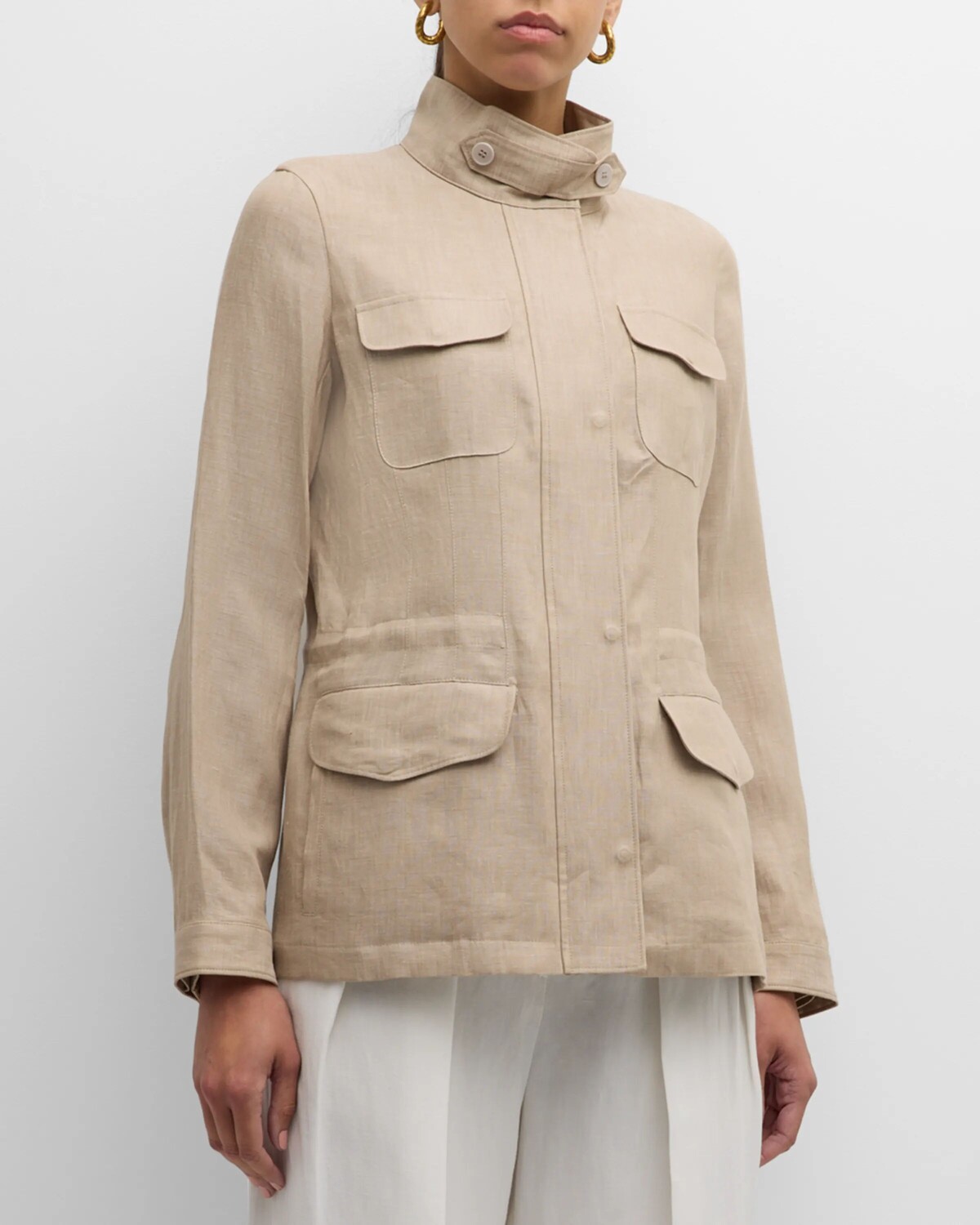 

Льняная куртка-путешественник Loro Piana, цвет D0Cp Grain Beige