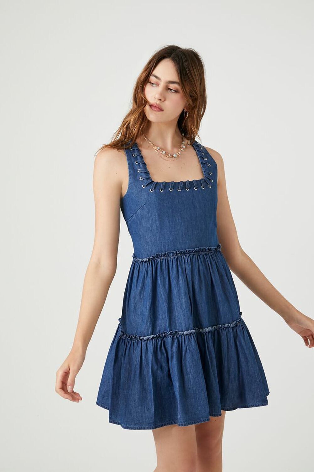 

Многоярусное джинсовое мини-платье Forever 21, деним