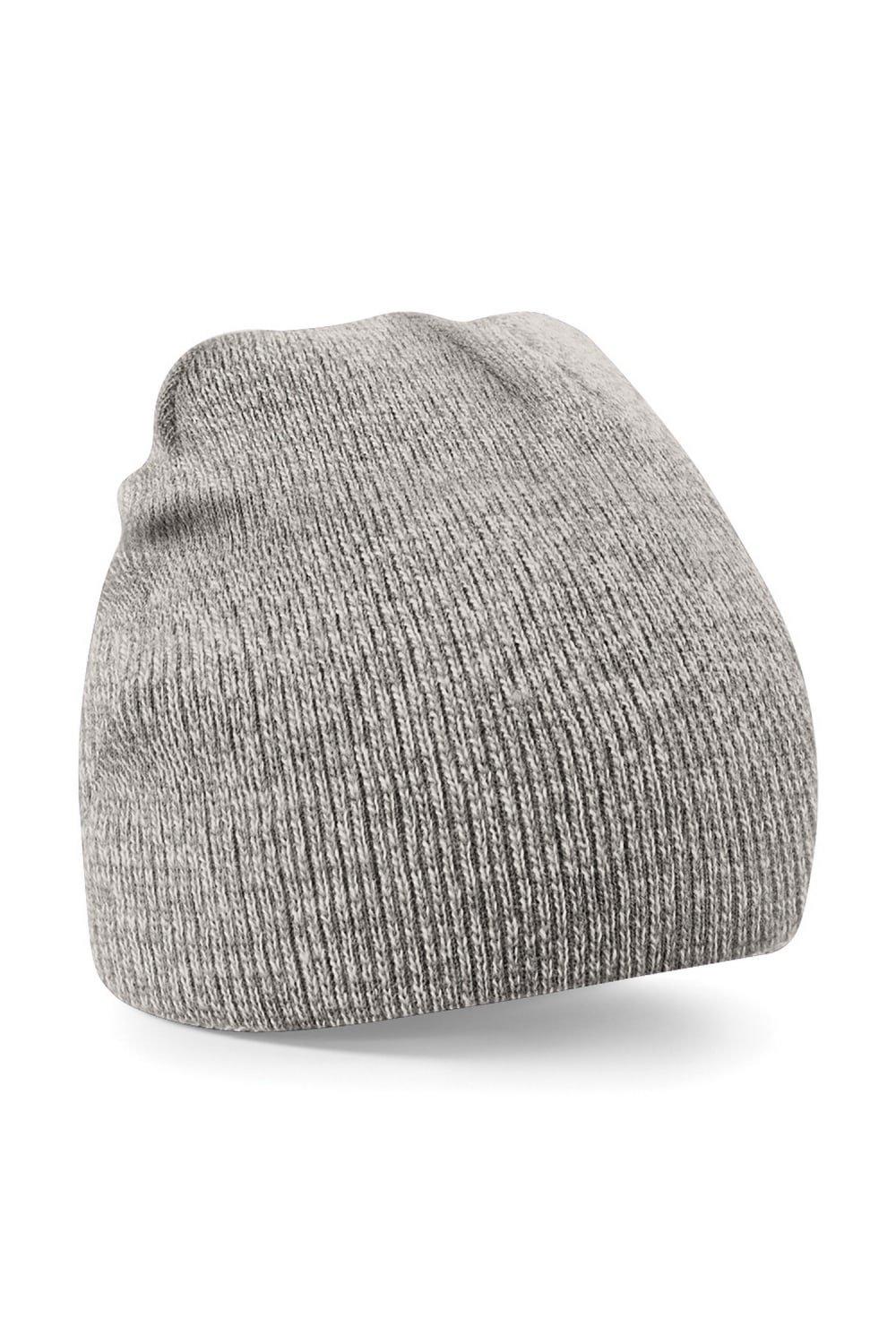 Простая базовая вязаная зимняя шапка-бини Beechfield, серый
